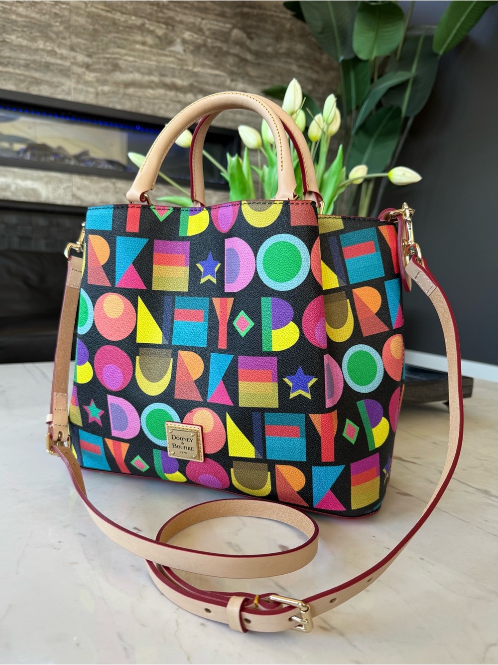 New Dooney & Bourke Art Deco Brenna Cotton/Leather Bag - Picture 10 of 16